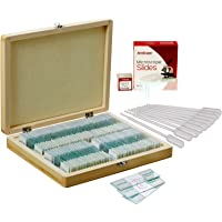 AmScope ps100e-72p100s22 – 50pp 100 Biología Microscopio preparado diapositivas- en blanco diapositivas cubreobjetos Set…